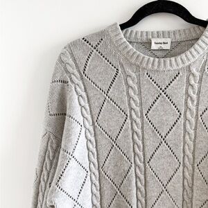 Sunday Best Pointelle Cable knit Wool Sweater